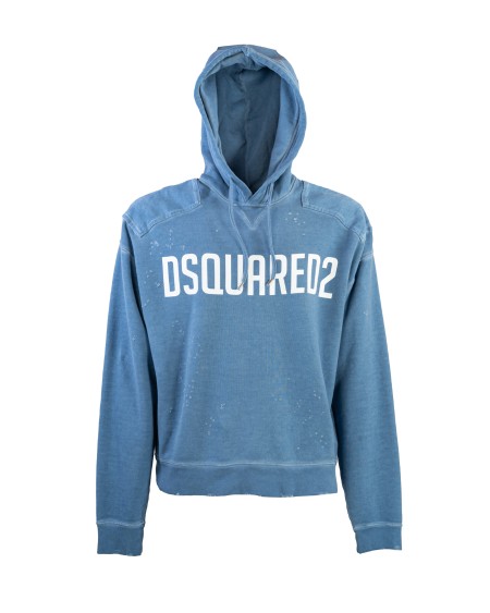 Shop DSQUARED2  Felpa: Dsquared2 felpa in cotone.
Vestibilità regolare.
Cappuccio con coulisse.
Lavaggio used con dettagli destroyed.
Stampa lettering "DSQUARED2" sul davanti.
Composizione: 100% Cotone.
Prodotto in Italia.. GU0736 S25030-508
